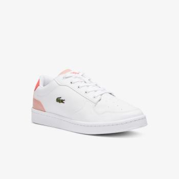 Lacoste Masters Cup Leather and Synthetic Sneakers - Tenisky Dětské Bílé / Růžové | CZ-z4lIuI